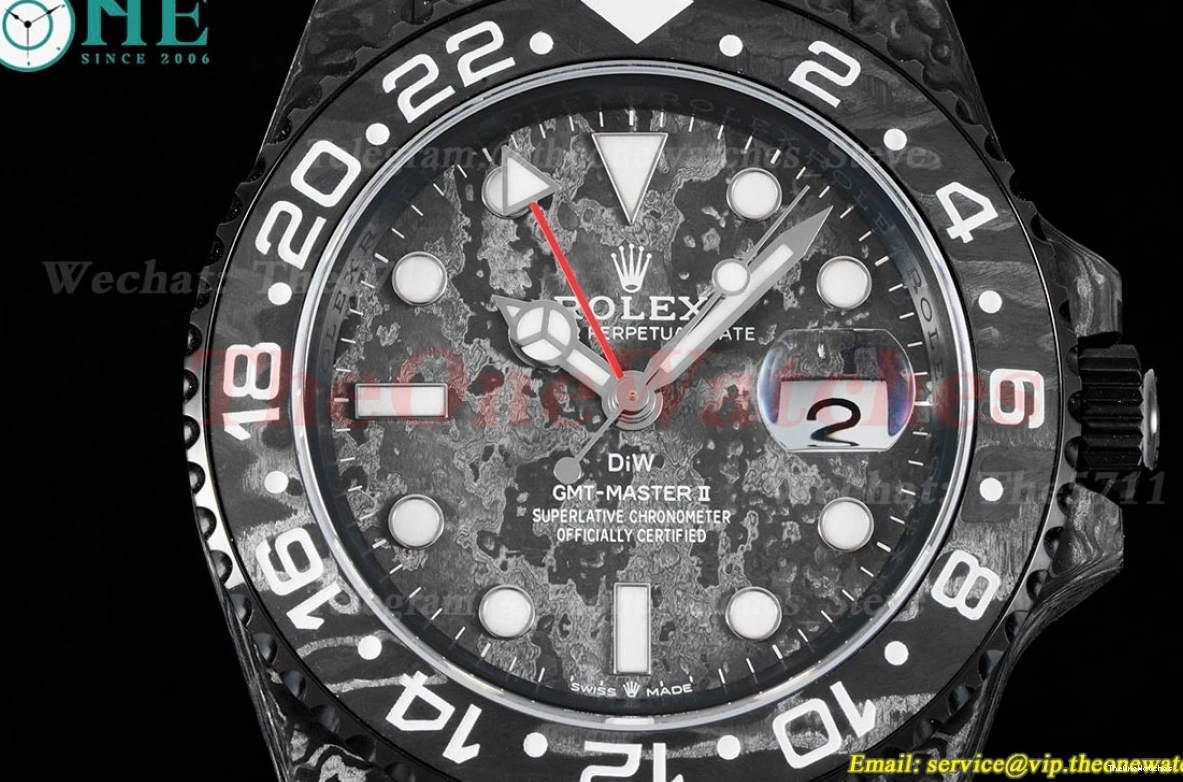 Black NY VR3186 VSF Master II Dial Textured Carbon GMT DIW 1229
